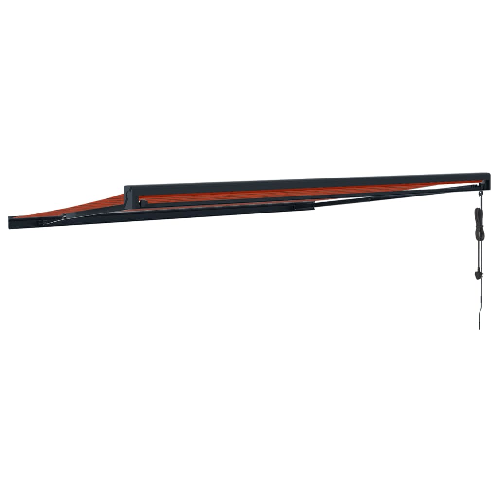 vidaXL Copertină retractabilă portocaliu/maro 4x3 m, textil/aluminiu