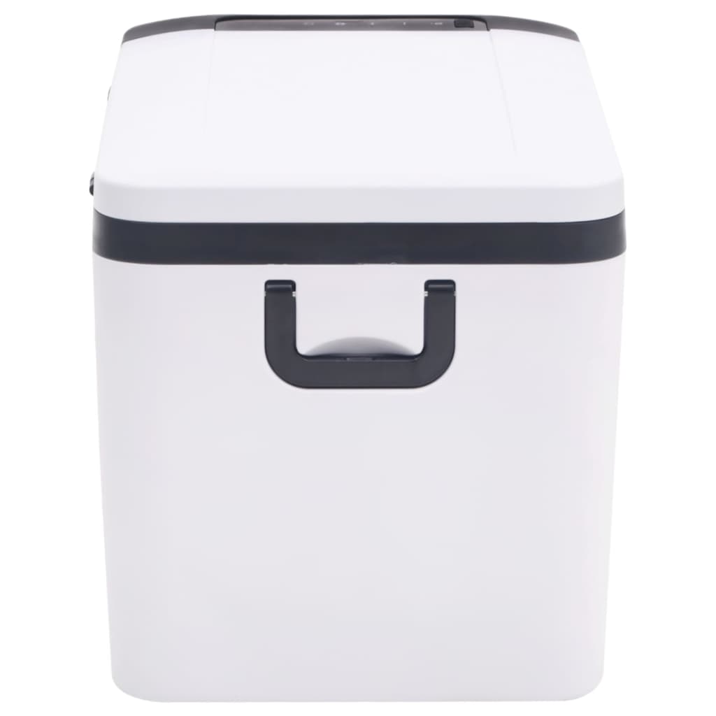 vidaXL Ladă frigorifică cu mâner și adaptor, alb-negru, 18 L, PP și PE vidaXL Ladă frigorifică cu mâner și adaptor, alb-negru, 18 L, PP și PE