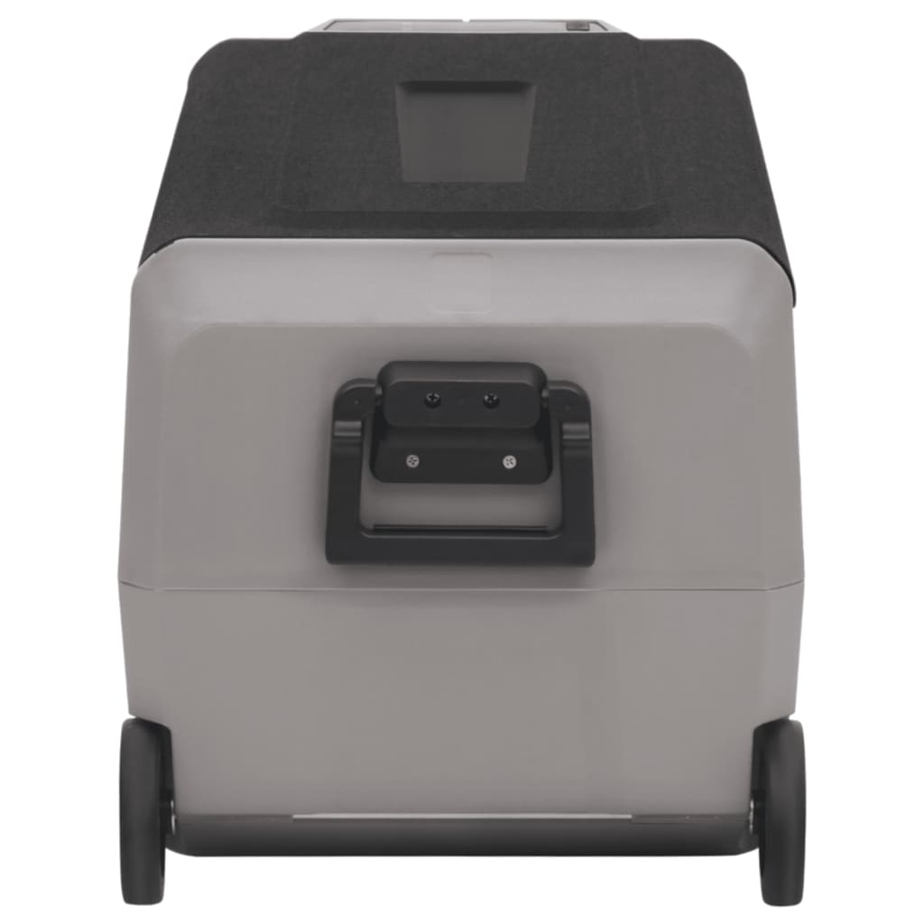 vidaXL Ladă frigorifică cu roată și adaptor, 50 L, negru&gri, PP & PE vidaXL Ladă frigorifică cu roată și adaptor, 50 L, negru&gri, PP & PE
