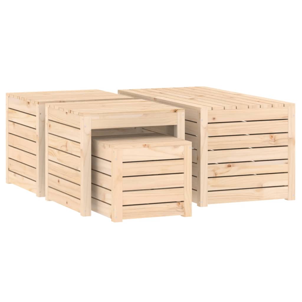 vidaXL Set cutii de grădină, 4 piese, lemn masiv de pin vidaXL Set cutii de grădină, 4 piese, lemn masiv de pin