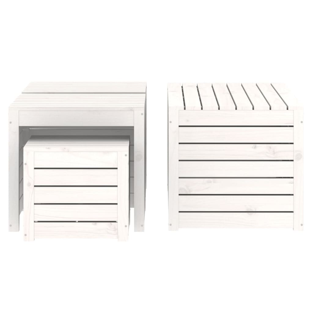 vidaXL Set cutii de grădină, 4 piese, alb, lemn masiv de pin vidaXL Set cutii de grădină, 4 piese, alb, lemn masiv de pin