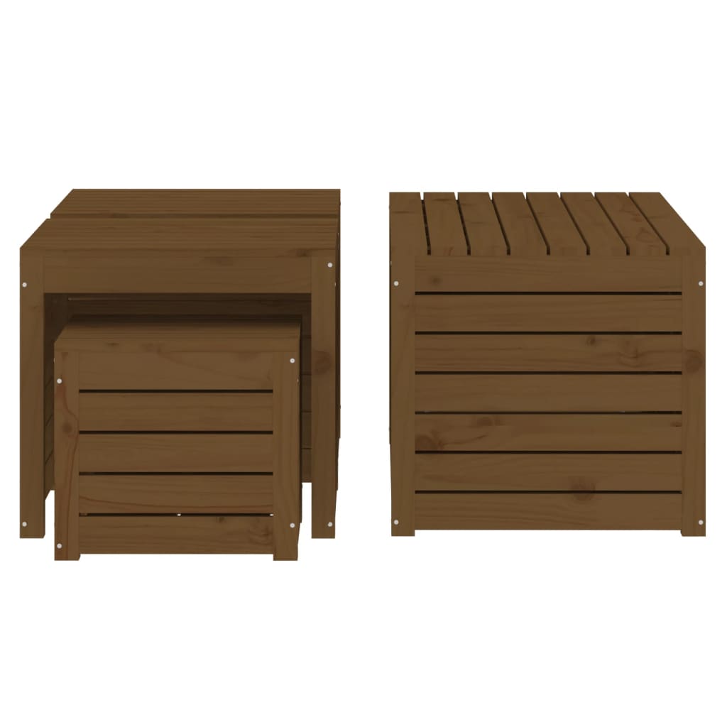 vidaXL Set cutii de grădină, 4 piese, maro miere, lemn masiv de pin vidaXL Set cutii de grădină, 4 piese, maro miere, lemn masiv de pin