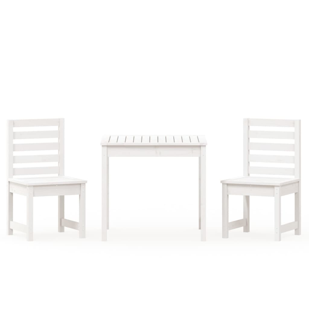 vidaXL Set bistro de grădină, 3 piese, alb, lemn masiv de pin vidaXL Set bistro de grădină, 3 piese, alb, lemn masiv de pin
