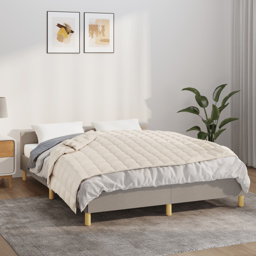 vidaXL Pătură grea, crem deschis, 122x183 cm, 9 kg, material textil vidaXL Pătură grea, crem deschis, 122x183 cm, 9 kg, material textil