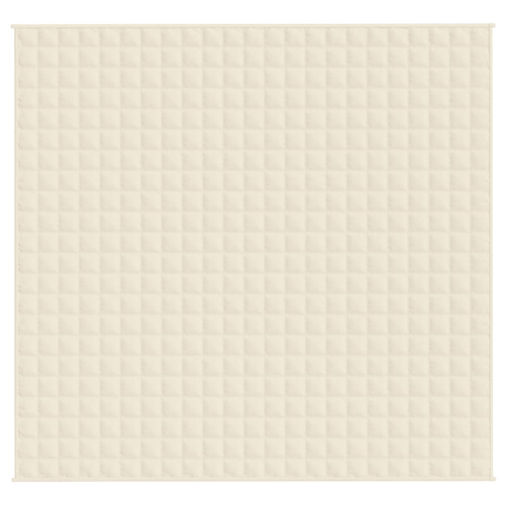 vidaXL Pătură grea, crem deschis, 220x230 cm, 15 kg, material textil vidaXL Pătură grea, crem deschis, 220x230 cm, 15 kg, material textil