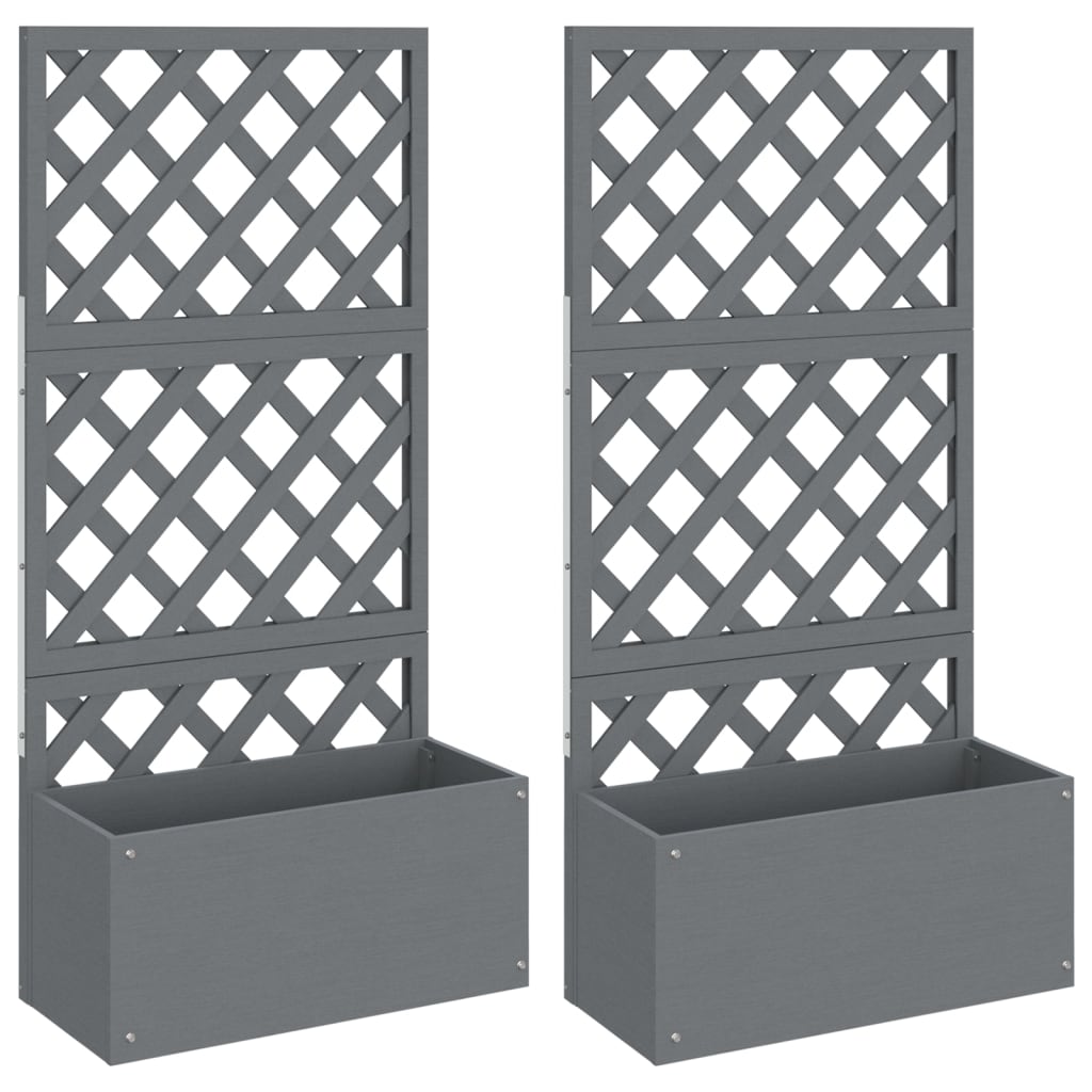 vidaXL Jardiniere cu spalier, 2 buc., gri, 65x33x135 cm, WPC vidaXL Jardiniere cu spalier, 2 buc., gri, 65x33x135 cm, WPC