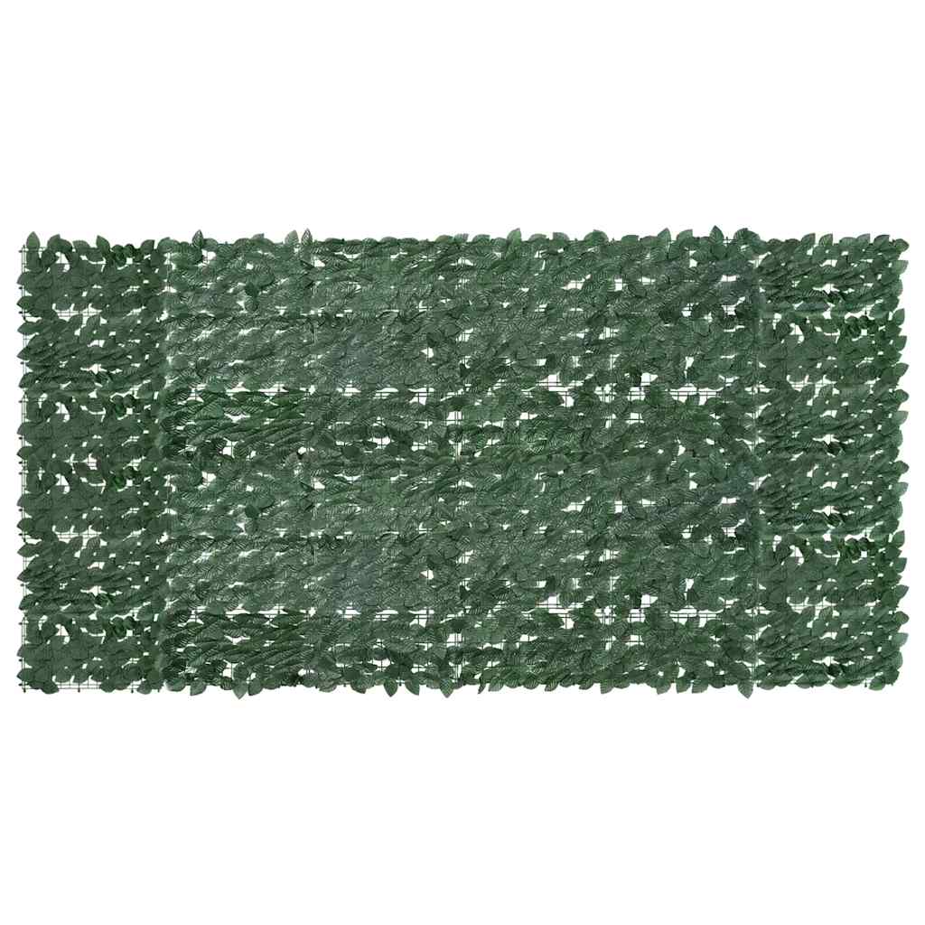vidaXL Paravan de balcon, frunze verde închis, 300x150 cm