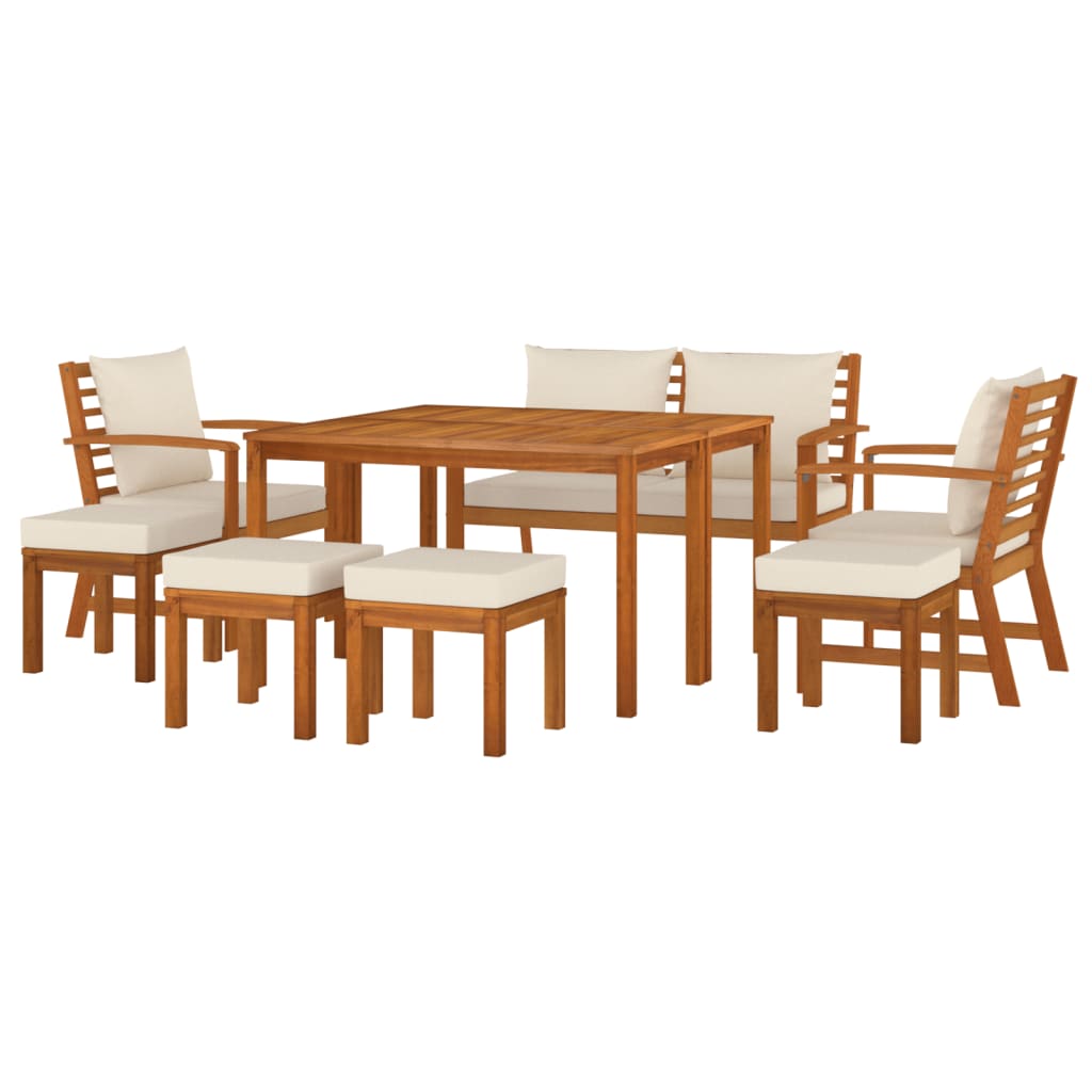 vidaXL Set mobilier de grădină cu perne, 9 piese, lemn masiv de acacia vidaXL Set mobilier de grădină cu perne, 9 piese, lemn masiv de acacia