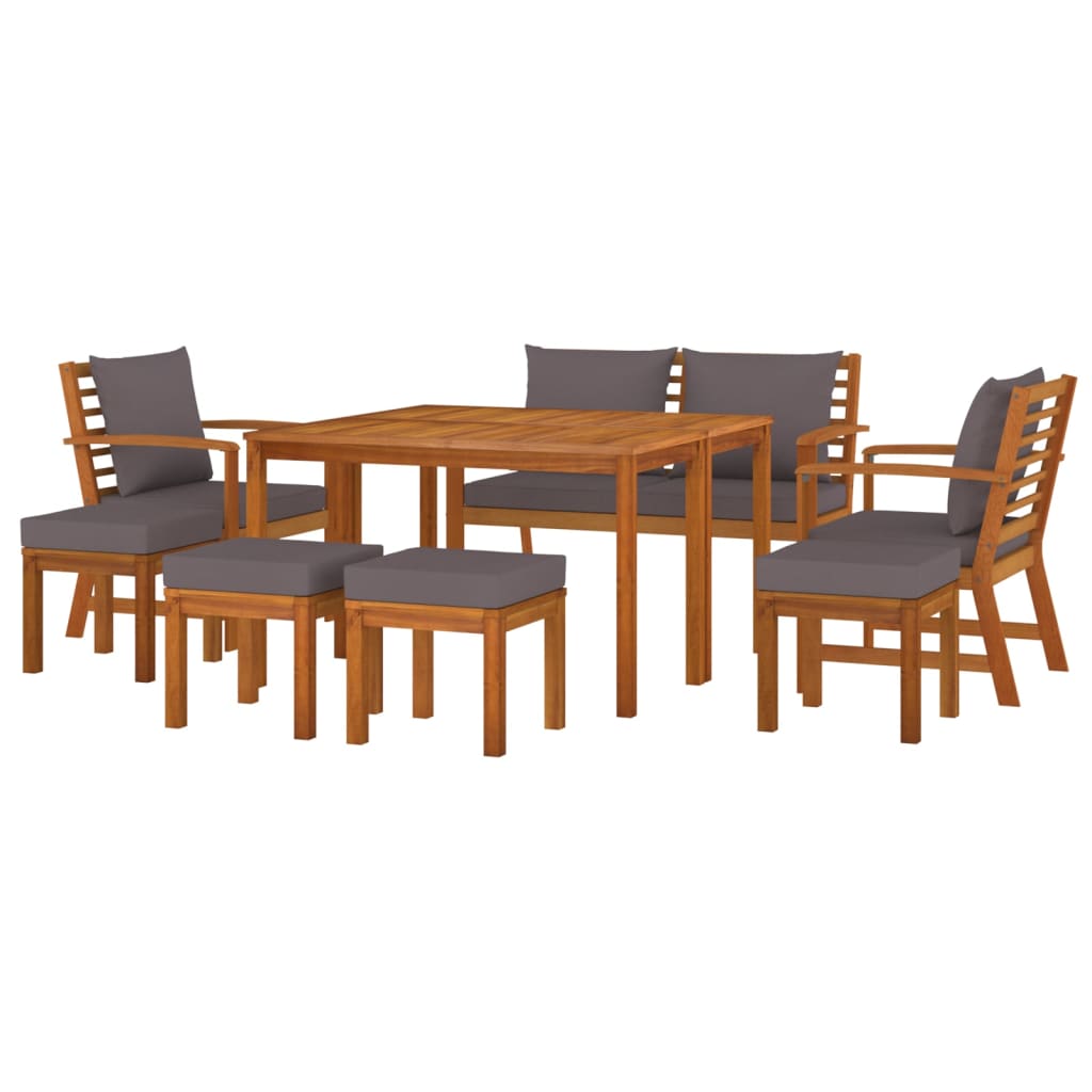 vidaXL Set mobilier de grădină cu perne, 9 piese, lemn masiv de acacia vidaXL Set mobilier de grădină cu perne, 9 piese, lemn masiv de acacia