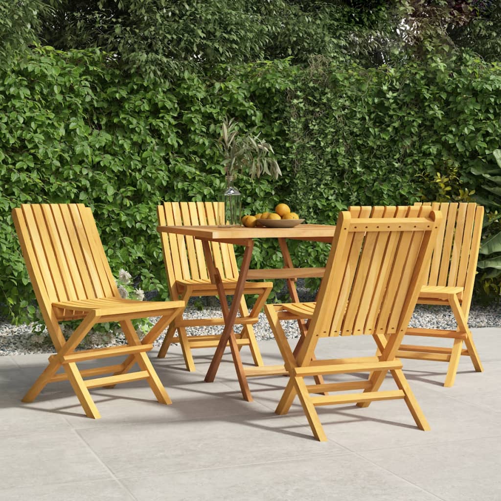 vidaXL Scaune de grădină pliante, 4 buc., 47x47x89 cm, lemn masiv tec