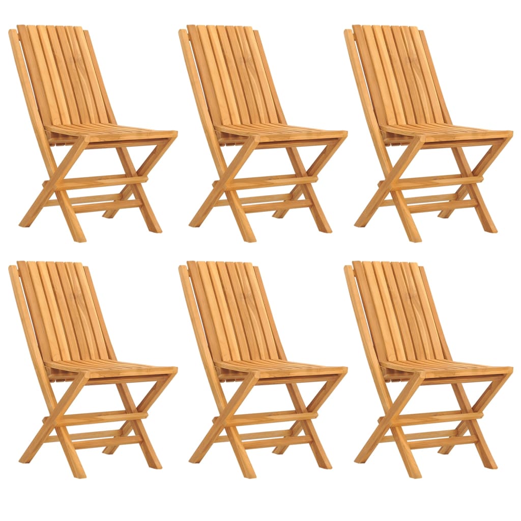 vidaXL Scaune de grădină pliante, 6 buc., 47x47x89 cm, lemn masiv tec vidaXL Scaune de grădină pliante, 6 buc., 47x47x89 cm, lemn masiv tec