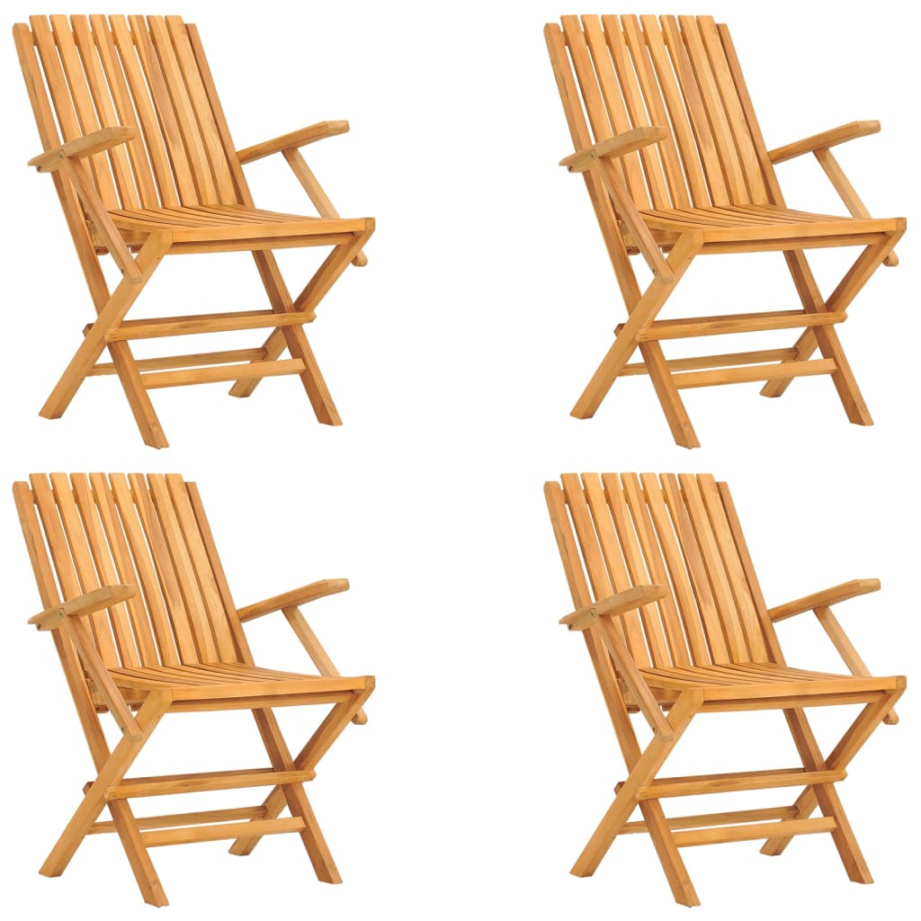 vidaXL Scaune de grădină pliante, 4 buc., 61x67x90 cm, lemn masiv tec vidaXL Scaune de grădină pliante, 4 buc., 61x67x90 cm, lemn masiv tec