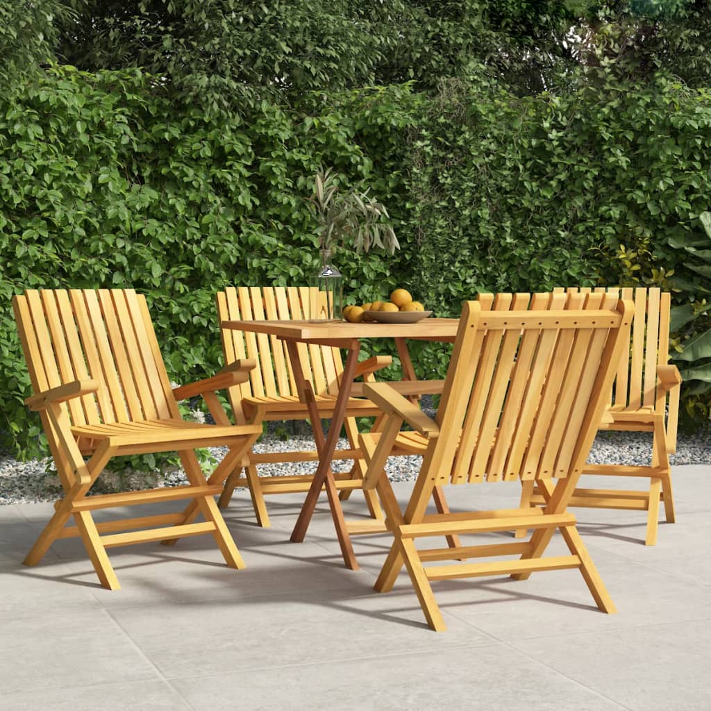 vidaXL Scaune de grădină pliante, 4 buc., 61x67x90 cm, lemn masiv tec vidaXL Scaune de grădină pliante, 4 buc., 61x67x90 cm, lemn masiv tec