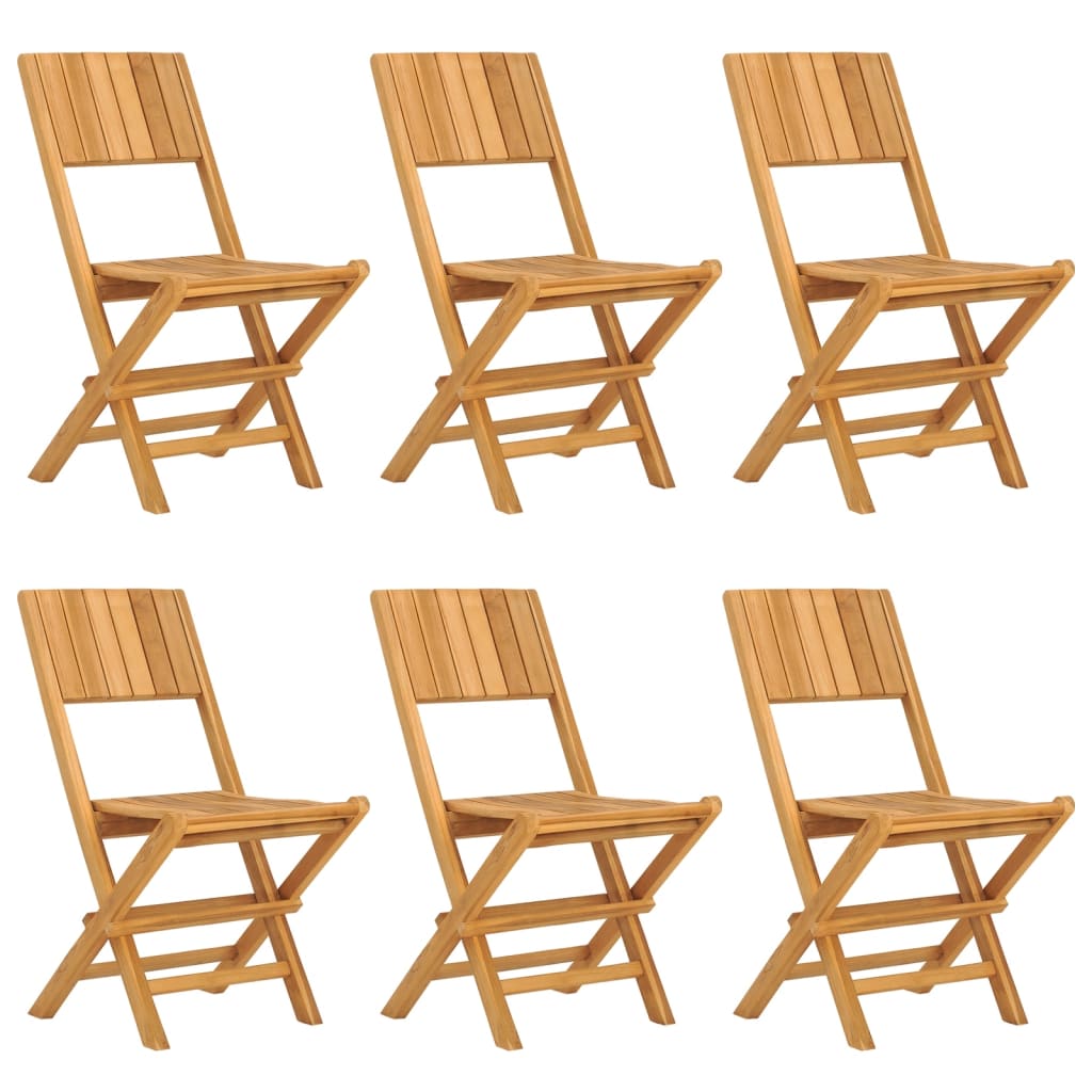 vidaXL Scaune de grădină pliante, 6 buc., 47x61x90 cm, lemn masiv tec vidaXL Scaune de grădină pliante, 6 buc., 47x61x90 cm, lemn masiv tec