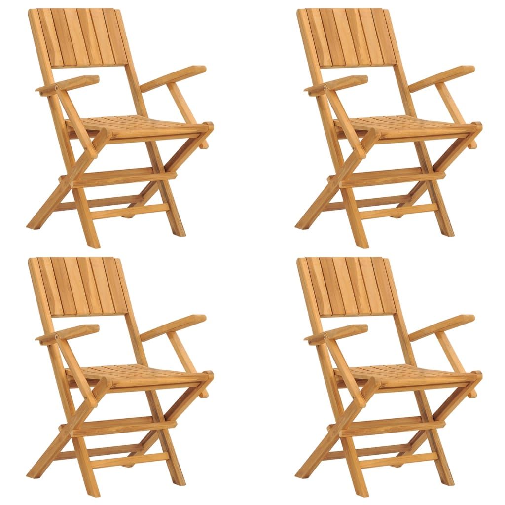 vidaXL Scaune de grădină pliante, 4 buc., 55x61x90 cm, lemn masiv tec vidaXL Scaune de grădină pliante, 4 buc., 55x61x90 cm, lemn masiv tec