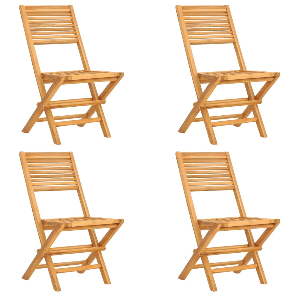 vidaXL Scaune de grădină pliante, 4 buc., 47x62x90 cm, lemn masiv tec vidaXL Scaune de grădină pliante, 4 buc., 47x62x90 cm, lemn masiv tec