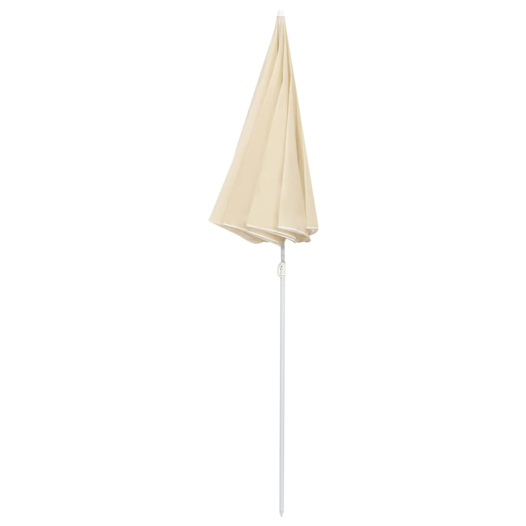 vidaXL Umbrelă de soare de grădină, stâlp din oțel, nisipiu, 180 cm vidaXL Umbrelă de soare de grădină, stâlp din oțel, nisipiu, 180 cm