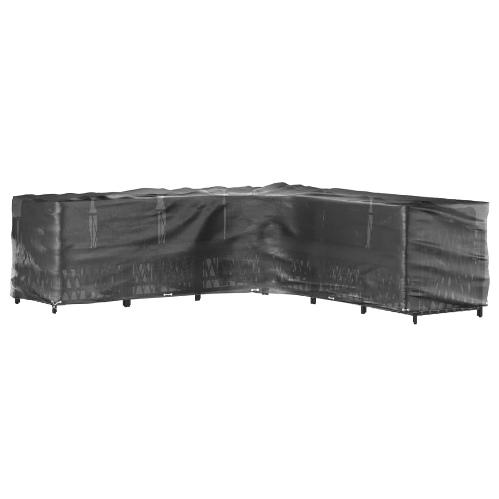 vidaXL Husă mobilier de grădină formă în L, 20 ocheți, 300x300x90 cm