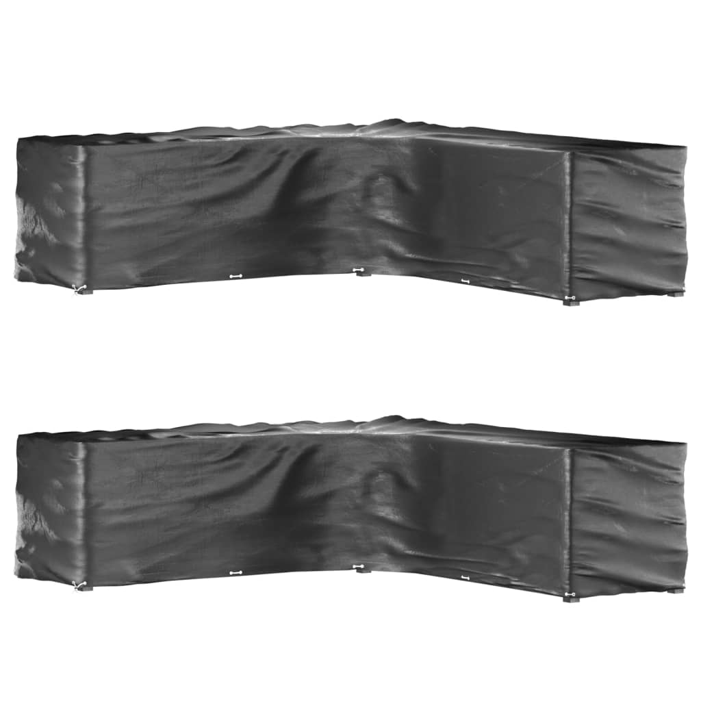 vidaXL Husă mobilier de grădină formă în L, 20 ocheți, 300x300x90 cm