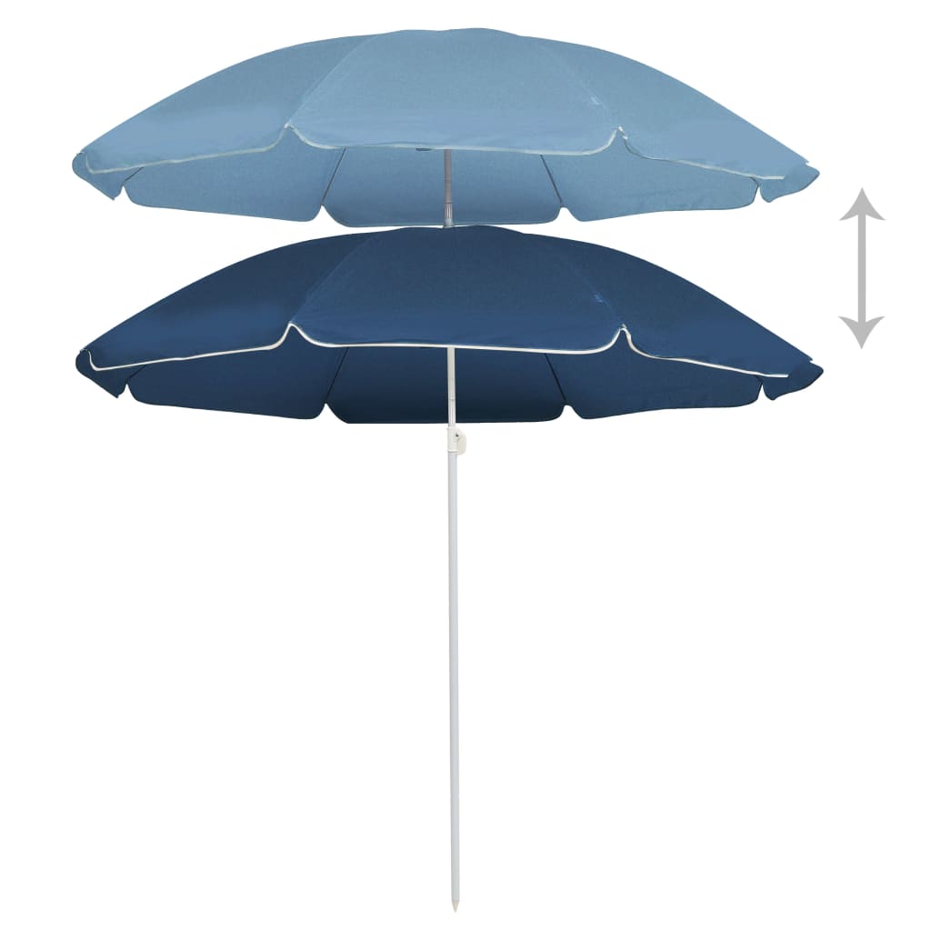 vidaXL Umbrelă de soare de grădină, stâlp din oțel, albastru, 180 cm vidaXL Umbrelă de soare de grădină, stâlp din oțel, albastru, 180 cm