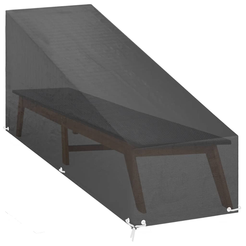 vidaXL Huse șezlong, 2 buc, 12 ocheți, 205x75x40/70 cm, polietilenă vidaXL Huse șezlong, 2 buc, 12 ocheți, 205x75x40/70 cm, polietilenă