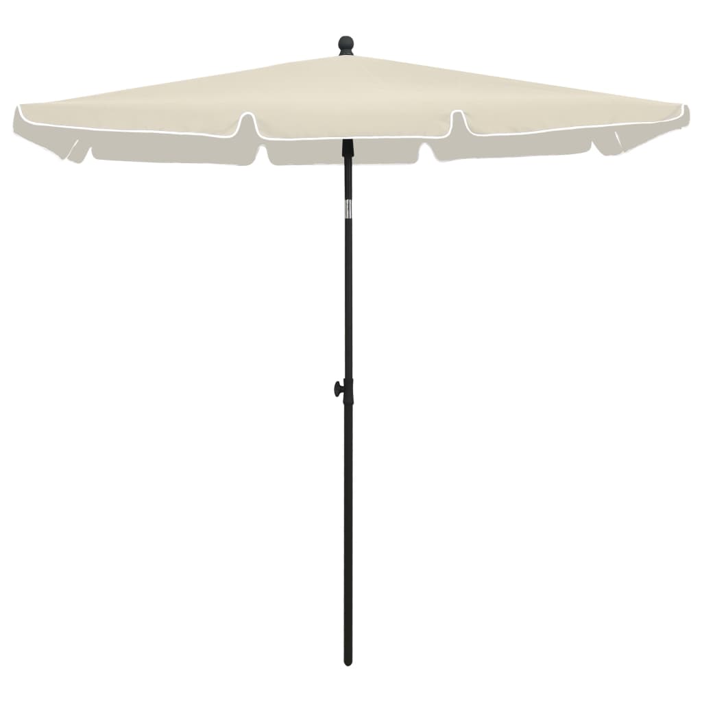 vidaXL Umbrelă de grădină cu stâlp, nisipiu, 210x140 cm vidaXL Umbrelă de grădină cu stâlp, nisipiu, 210x140 cm