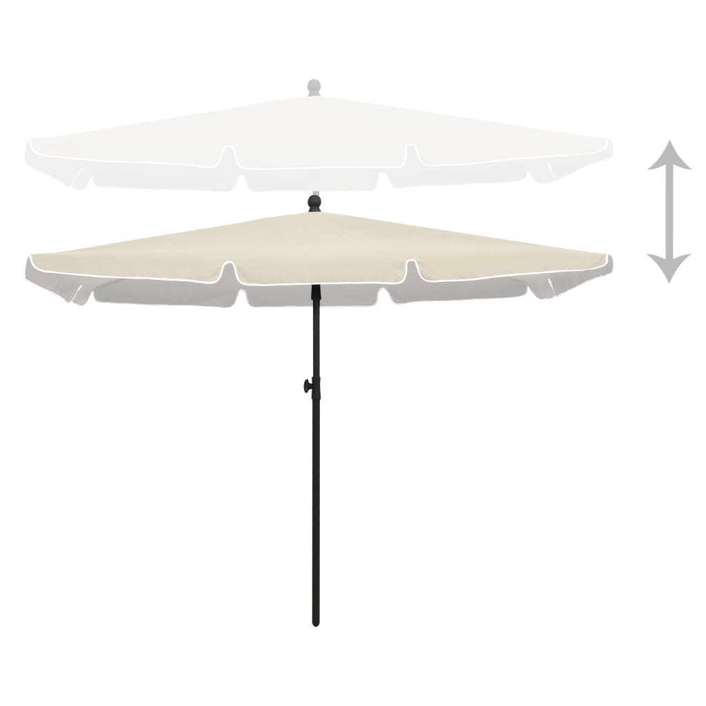 vidaXL Umbrelă de grădină cu stâlp, nisipiu, 210x140 cm vidaXL Umbrelă de grădină cu stâlp, nisipiu, 210x140 cm