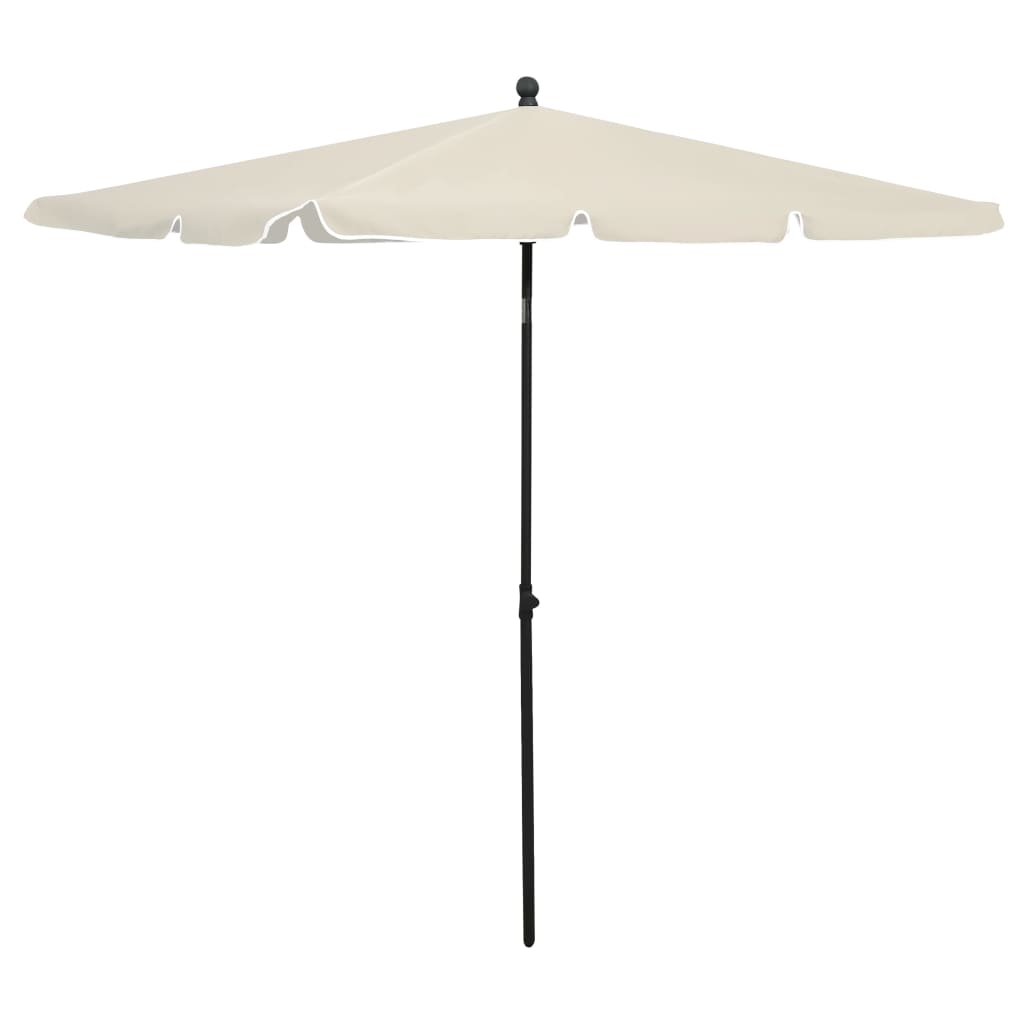 vidaXL Umbrelă de grădină cu stâlp, nisipiu, 210x140 cm vidaXL Umbrelă de grădină cu stâlp, nisipiu, 210x140 cm