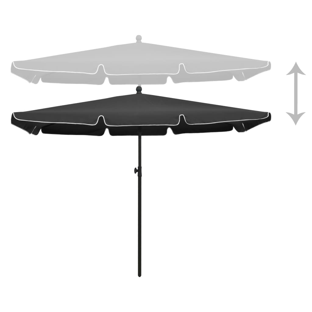 vidaXL Umbrelă de grădină cu stâlp, antracit, 210x140 cm