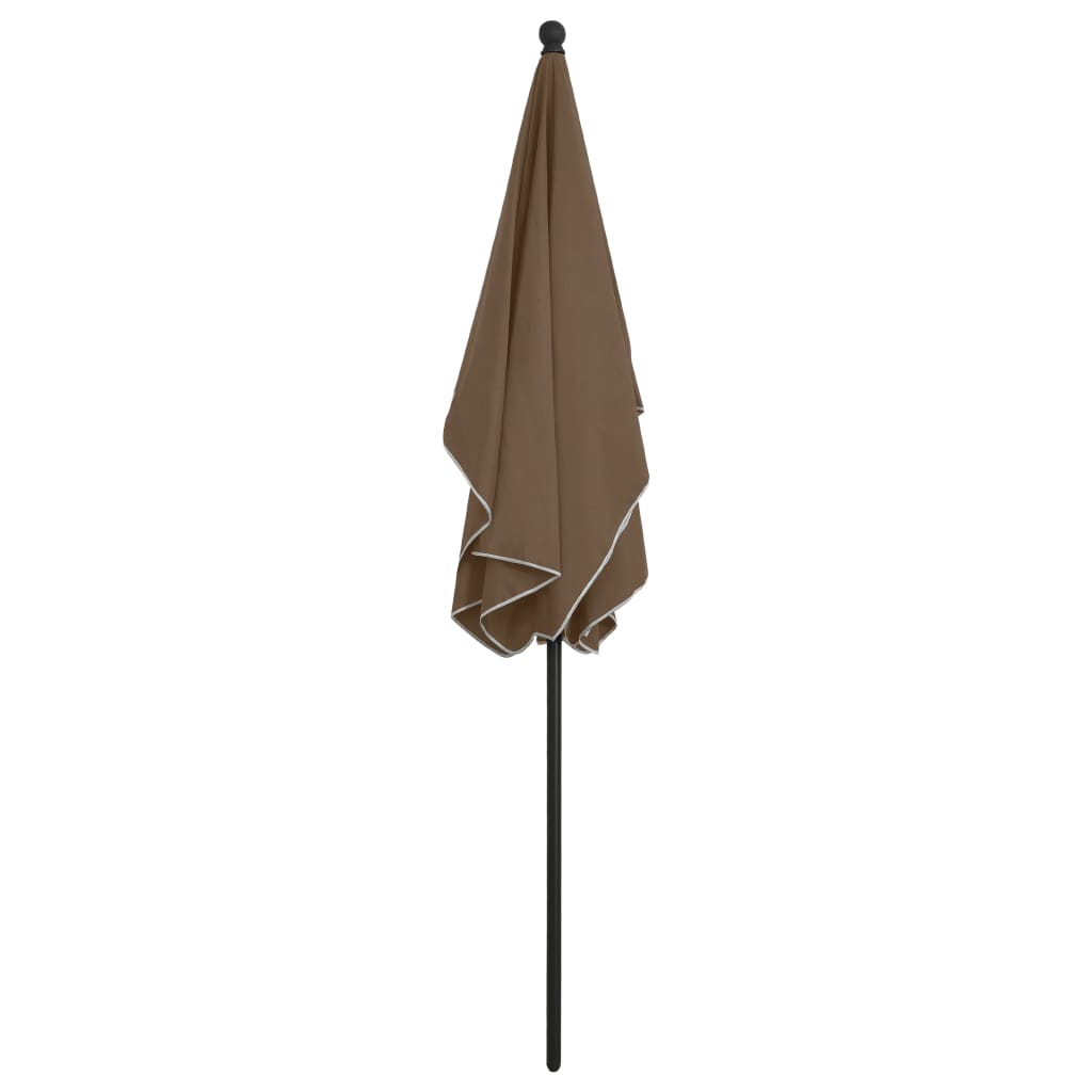 vidaXL Umbrelă de grădină cu stâlp, gri taupe, 210x140 cm vidaXL Umbrelă de grădină cu stâlp, gri taupe, 210x140 cm