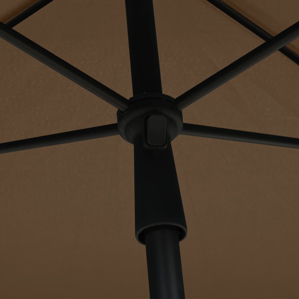 vidaXL Umbrelă de grădină cu stâlp, gri taupe, 210x140 cm vidaXL Umbrelă de grădină cu stâlp, gri taupe, 210x140 cm