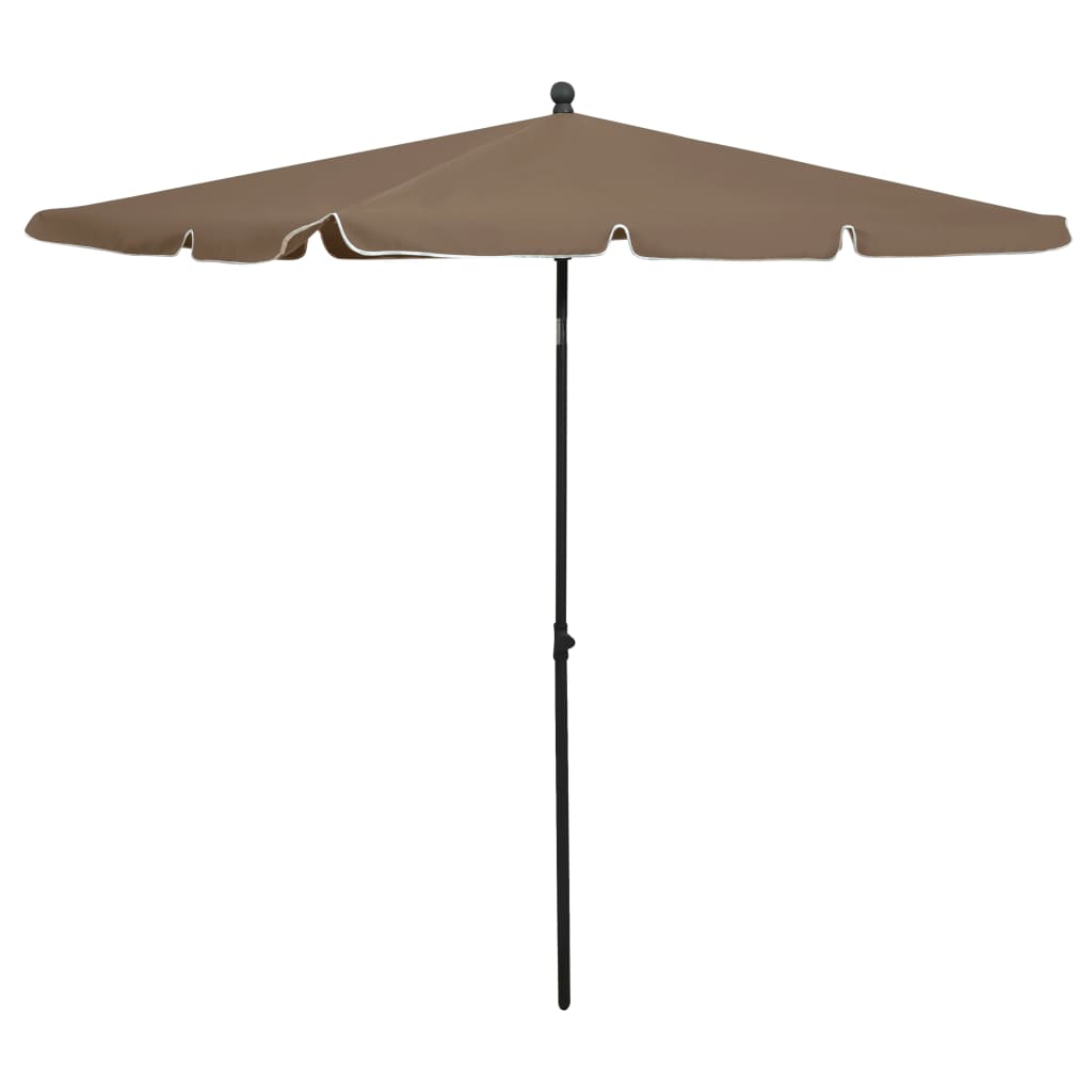 vidaXL Umbrelă de grădină cu stâlp, gri taupe, 210x140 cm vidaXL Umbrelă de grădină cu stâlp, gri taupe, 210x140 cm