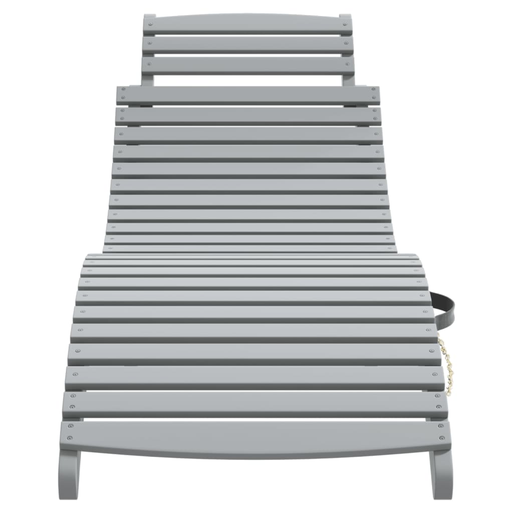 vidaXL Șezlonguri, 2 buc, gri, 184x55x64 cm, lemn masiv de acacia