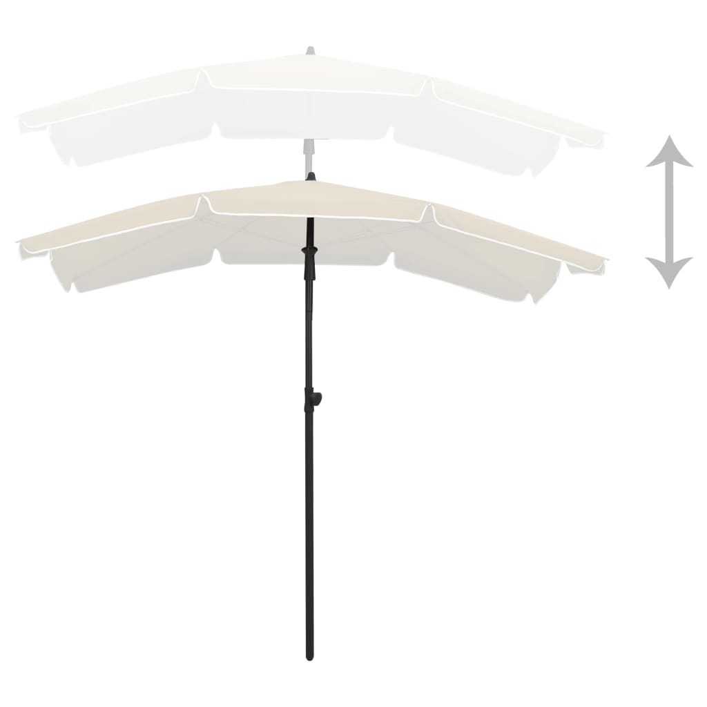 vidaXL Umbrelă de grădină cu stâlp, nisipiu, 200x130 cm vidaXL Umbrelă de grădină cu stâlp, nisipiu, 200x130 cm