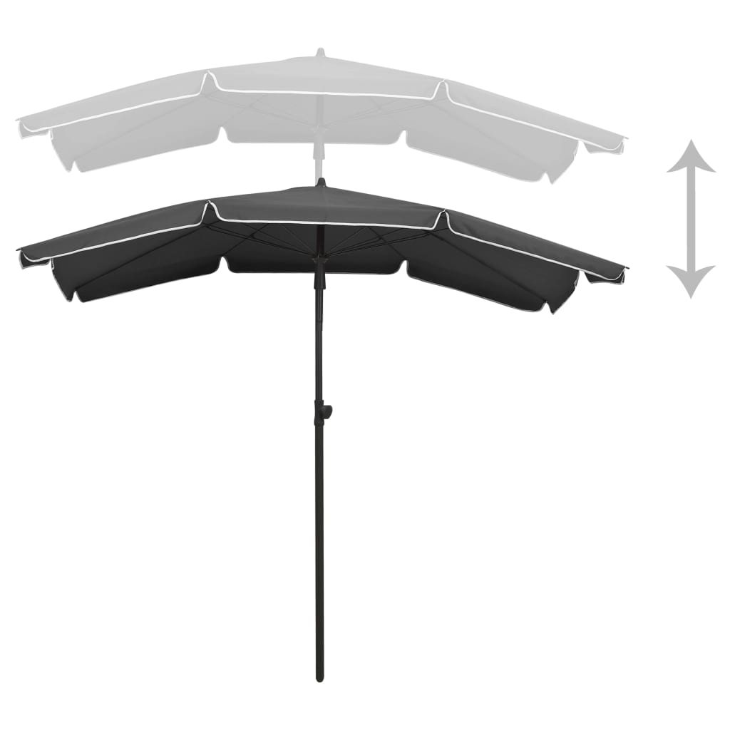 vidaXL Umbrelă de grădină cu stâlp, antracit, 200x130 cm