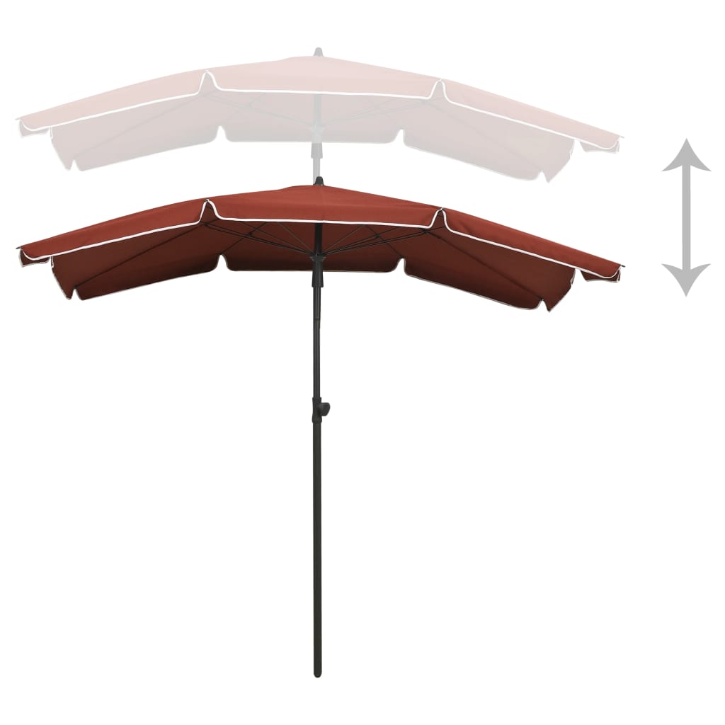 vidaXL Umbrelă de grădină cu stâlp, cărămiziu, 200x130 cm vidaXL Umbrelă de grădină cu stâlp, cărămiziu, 200x130 cm