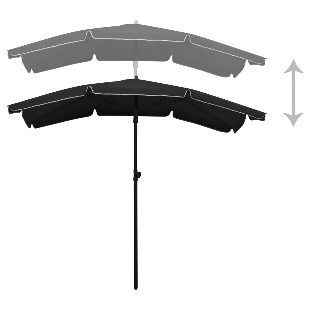 vidaXL Umbrelă de grădină cu stâlp, negru, 200x130 cm vidaXL Umbrelă de grădină cu stâlp, negru, 200x130 cm