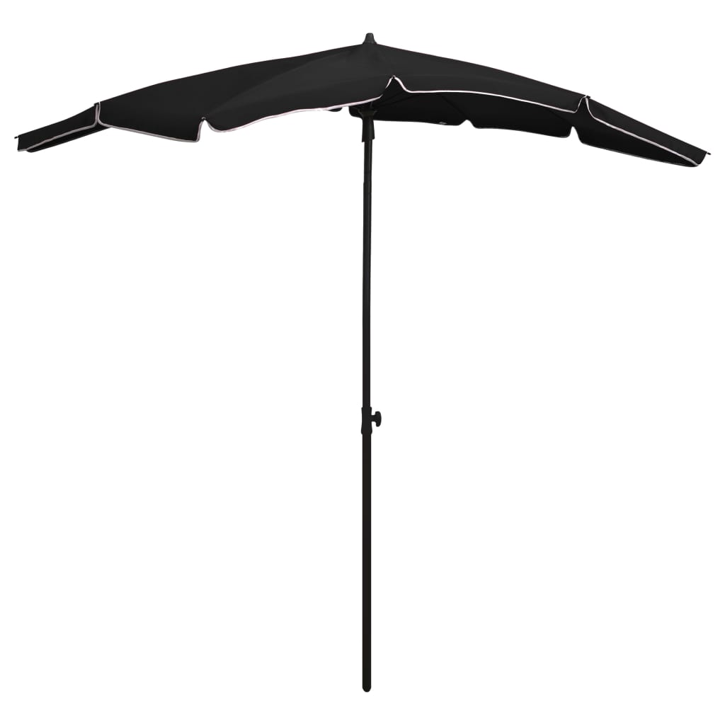 vidaXL Umbrelă de grădină cu stâlp, negru, 200x130 cm vidaXL Umbrelă de grădină cu stâlp, negru, 200x130 cm