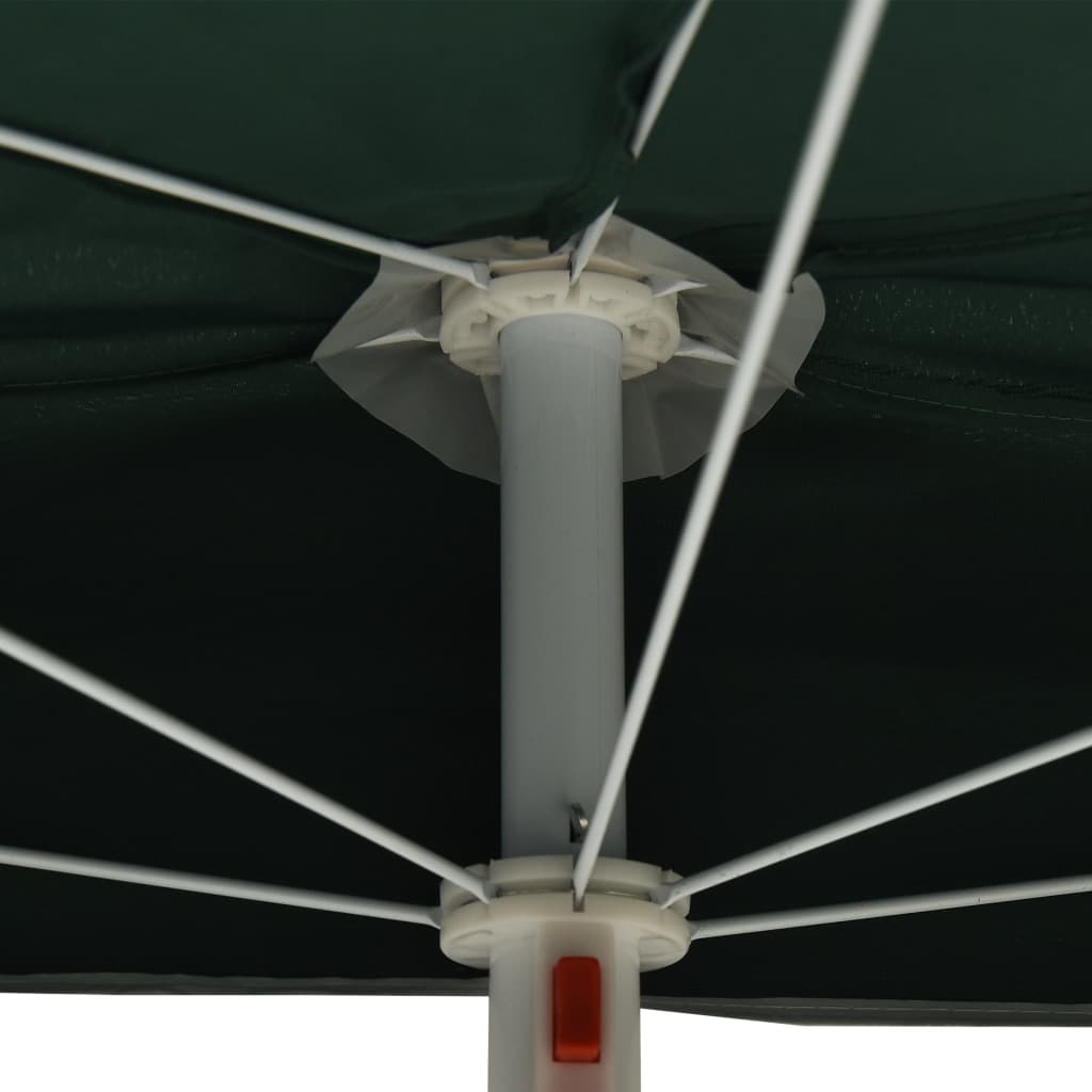 vidaXL Umbrelă de grădină cu stâlp, verde, 180x90 cm, semirotundă vidaXL Umbrelă de grădină cu stâlp, verde, 180x90 cm, semirotundă