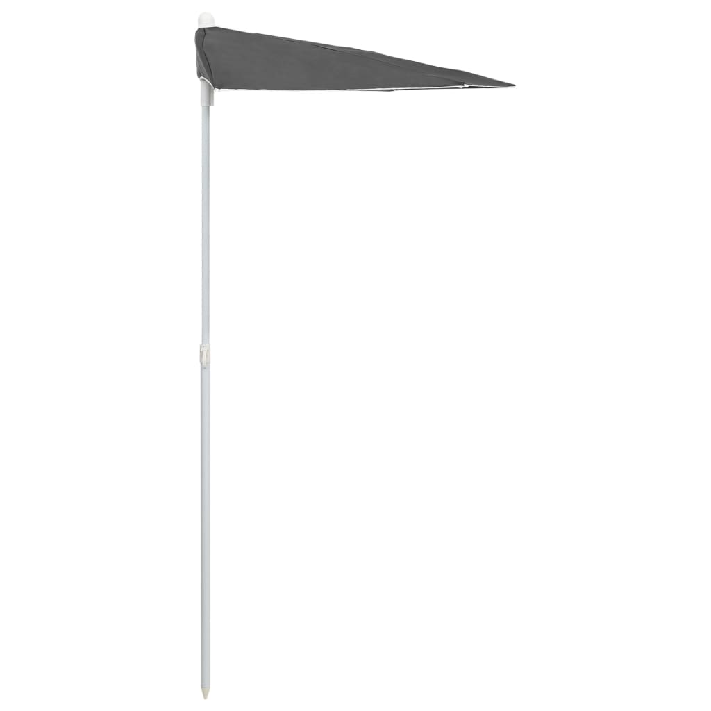 vidaXL Umbrelă de grădină cu stâlp, antracit, 180x90 cm, semirotundă vidaXL Umbrelă de grădină cu stâlp, antracit, 180x90 cm, semirotundă
