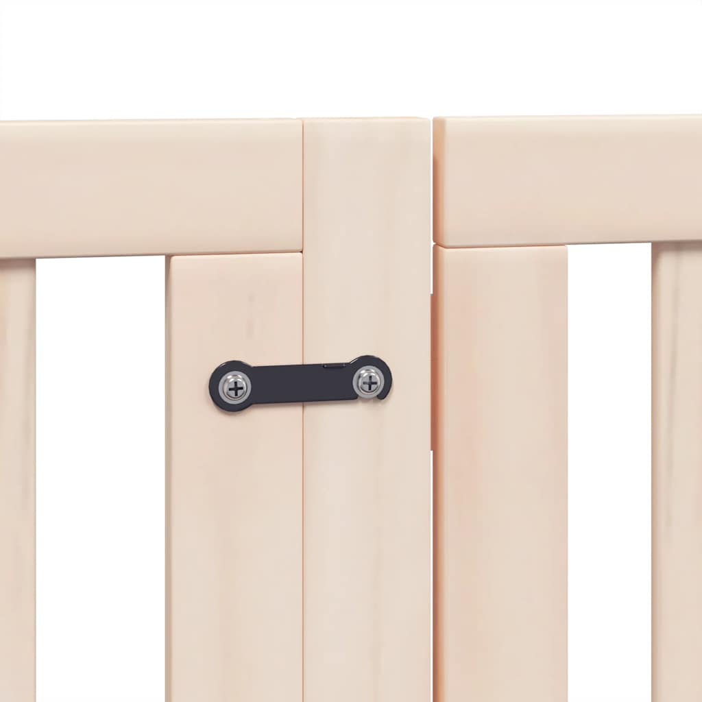 vidaXL Poartă de câini pliabilă cu ușă, 12 panouri, 600 cm, lemn plop