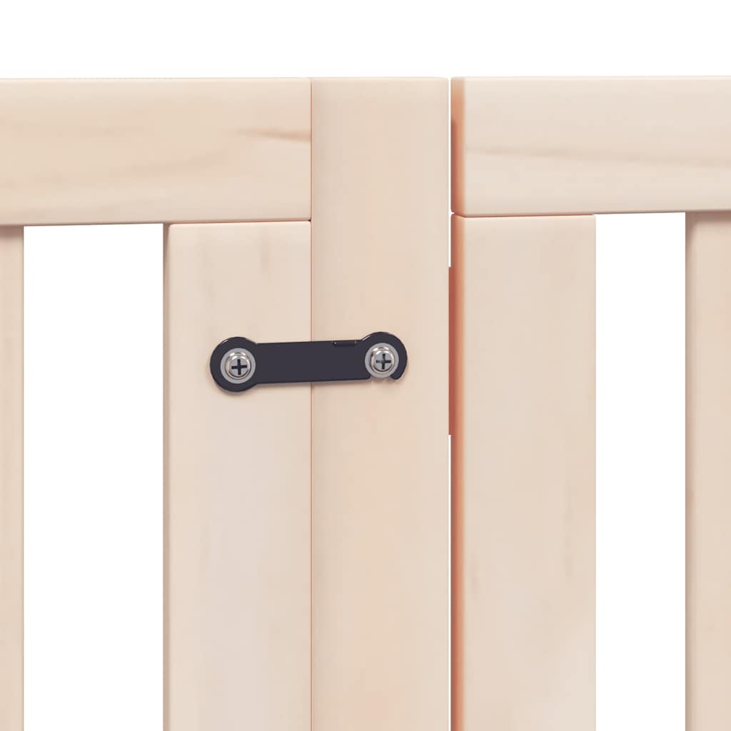 vidaXL Poartă de câini pliabilă cu ușă, 9 panouri, 450 cm, lemn plop