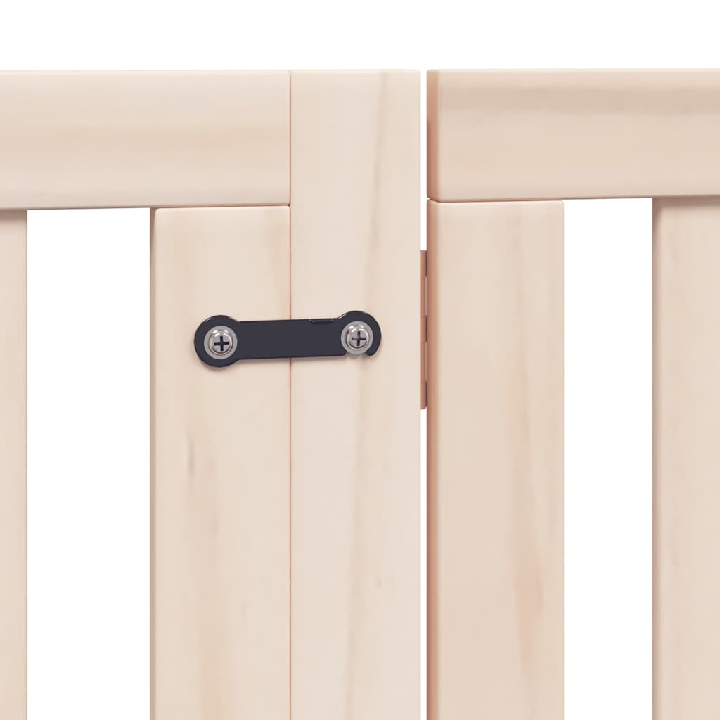 vidaXL Poartă de câini pliabilă cu ușă, 10 panouri, 800 cm, lemn plop