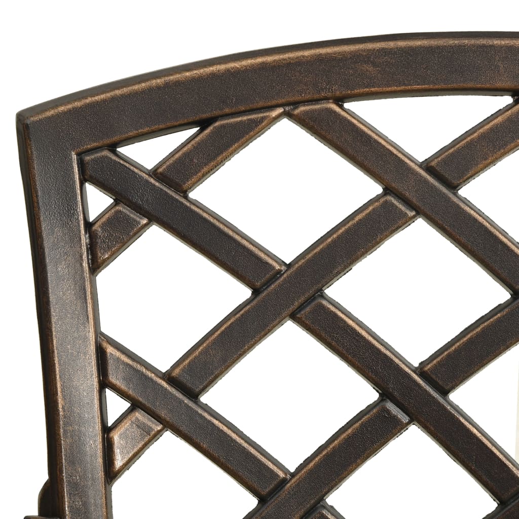 vidaXL Scaune de grădină, 2 buc., bronz, aluminiu turnat