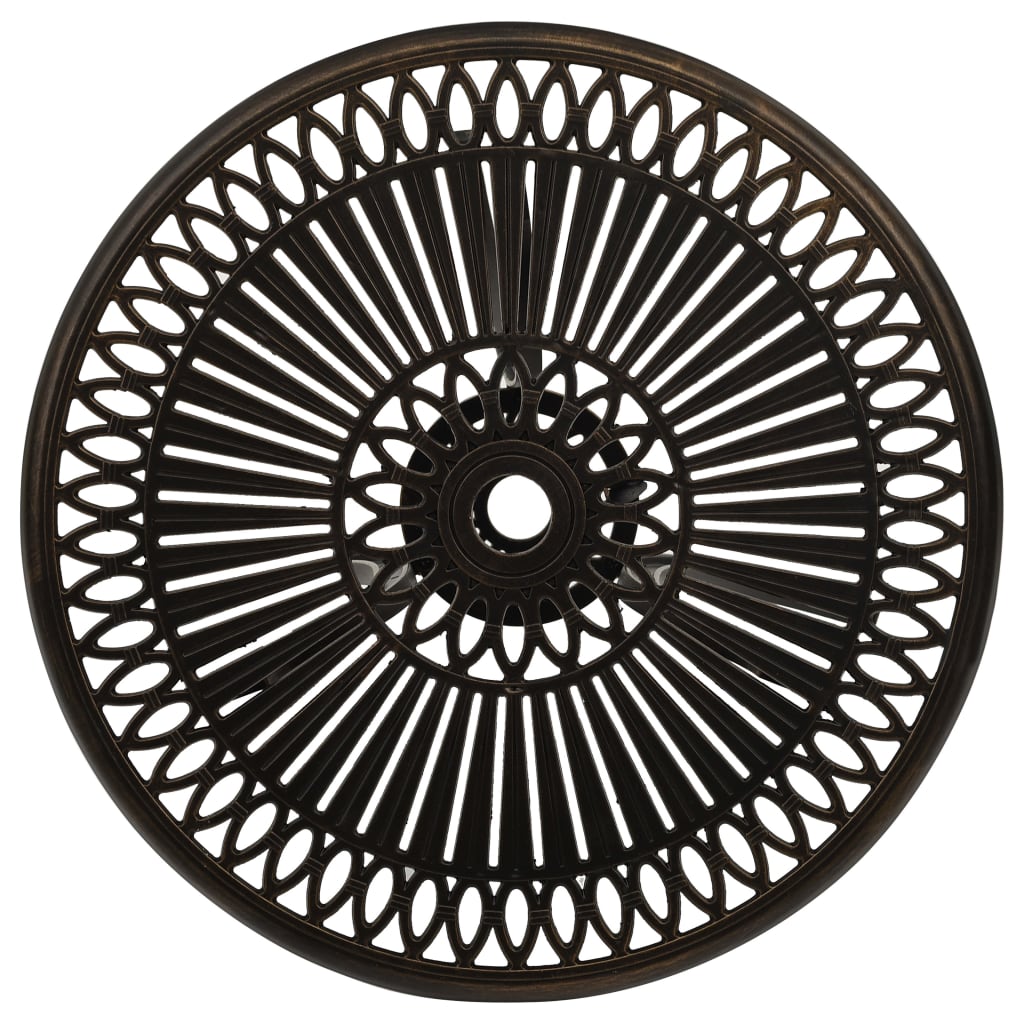 vidaXL Masă de grădină, bronz, 62x62x65 cm, aluminiu turnat