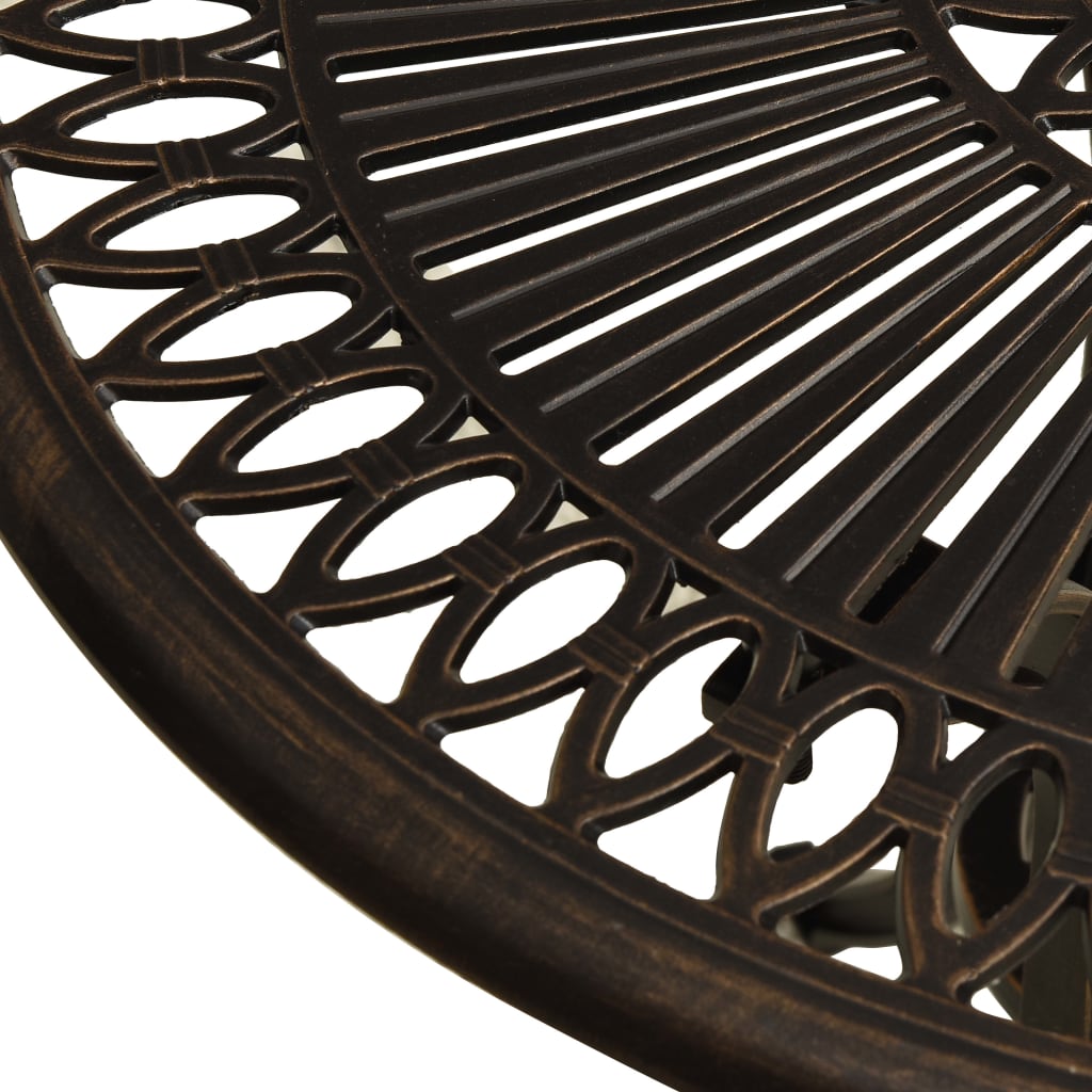 vidaXL Masă de grădină, bronz, 62x62x65 cm, aluminiu turnat