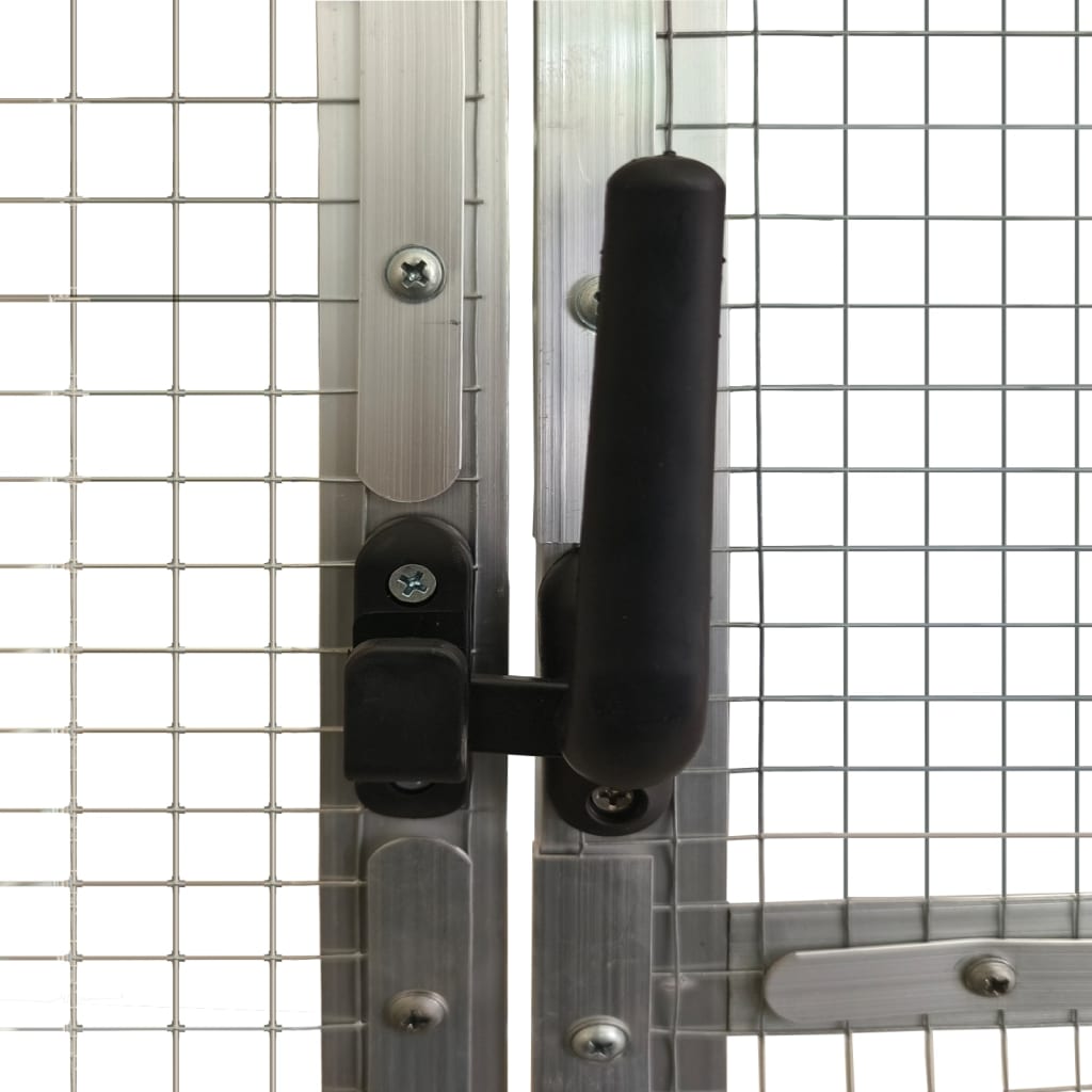 vidaXL Volieră de păsări, argintiu, 1,79x6x1,85 m, aluminiu