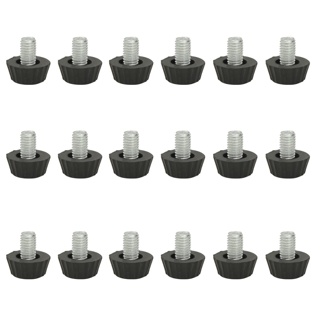 vidaXL Picioare de mobilier reglabile M8, 18 buc., negru