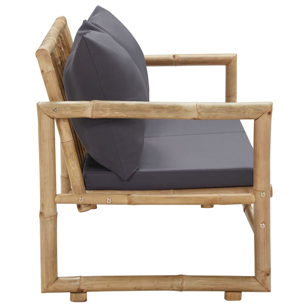 vidaXL Bancă de grădină cu perne, 115 cm, bambus