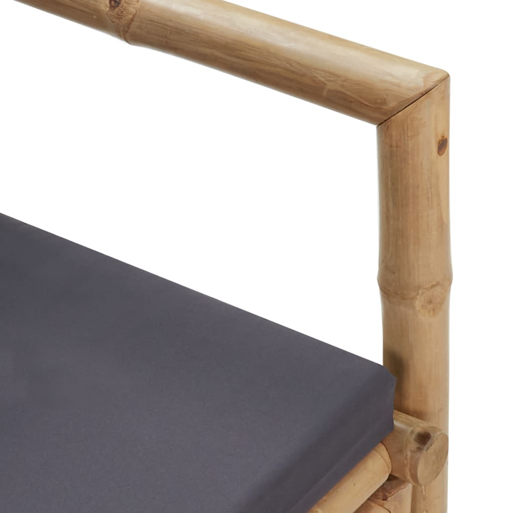 vidaXL Bancă de grădină cu perne, 115 cm, bambus